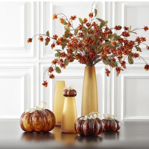Brown Speckled Glass Pumpkin