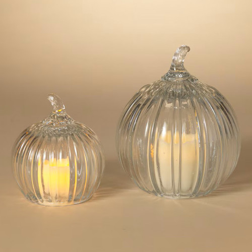 Clear Glass Pumpkin Cloche, 8-Inch