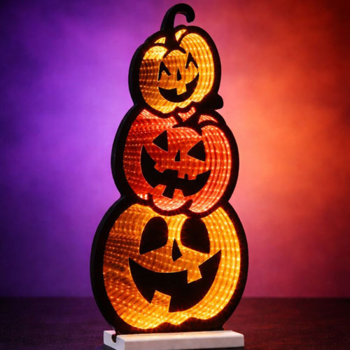 Triple Jack-O-Lantern Infinity Light