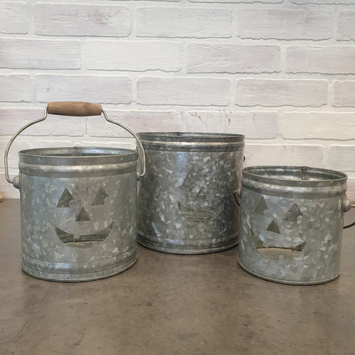 Jack-O-Lantern Metal Bucket