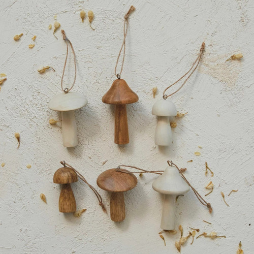 Little Wood Mushroom Ornament, Assorted 1pc