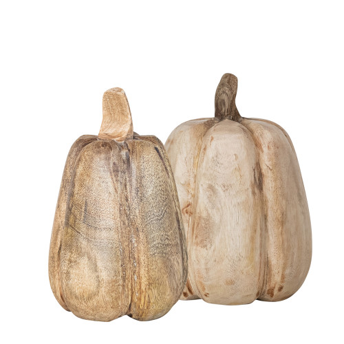 Carved Mango Wood Pumpkin