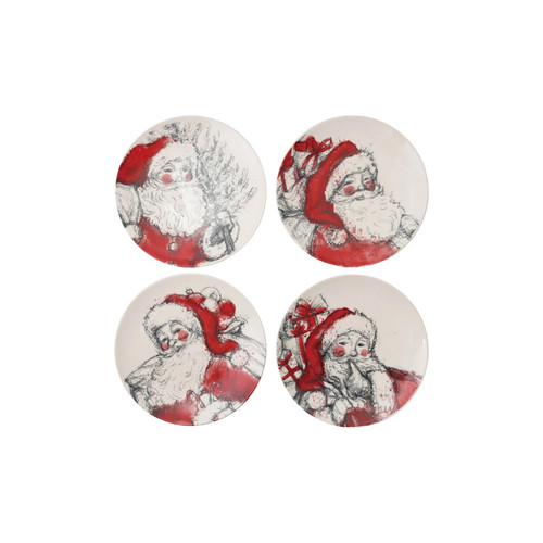 Retro Stoneware Santa Dish, 5-Inch, Assorted 1pc