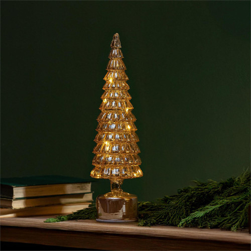 Lighted Rotating Glass Christmas Tree