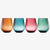 Muted-Colors Shatterproof Stemless Wine Glass, Set of 4