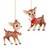 Cutesy Deer with Bell Ornament, Assorted 1pc