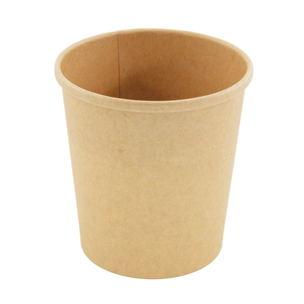 Brown Kraft Soup Cup (Lid optional) - 16oz D:3.8in H:4in - 500 pcs Brown Kraft Soup Cup (Lid optional) - 16oz D:3.8in H:4in - 500 pcs