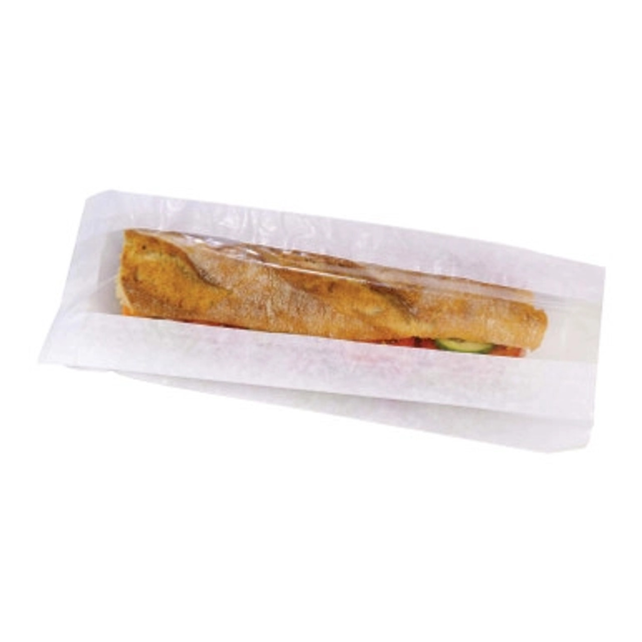 White Sandwich Bag with Window - L:14.7in W:4.65in H:1.6in - 1000 pcs White Sandwich Bag with Window - L:14.7in W:4.65in H:1.6in - 1000 pcs