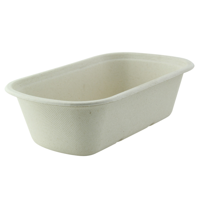 Rectangular Brown Sugarcane Container - 34oz L:9in W:5.3in H:2.6in - 250 pcs