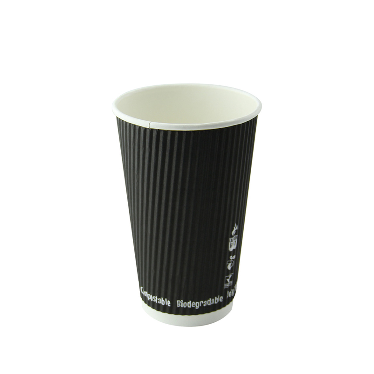 Packnwood Double Wall Compostable Paper Cups - 12 oz - Dia: 3.5 H