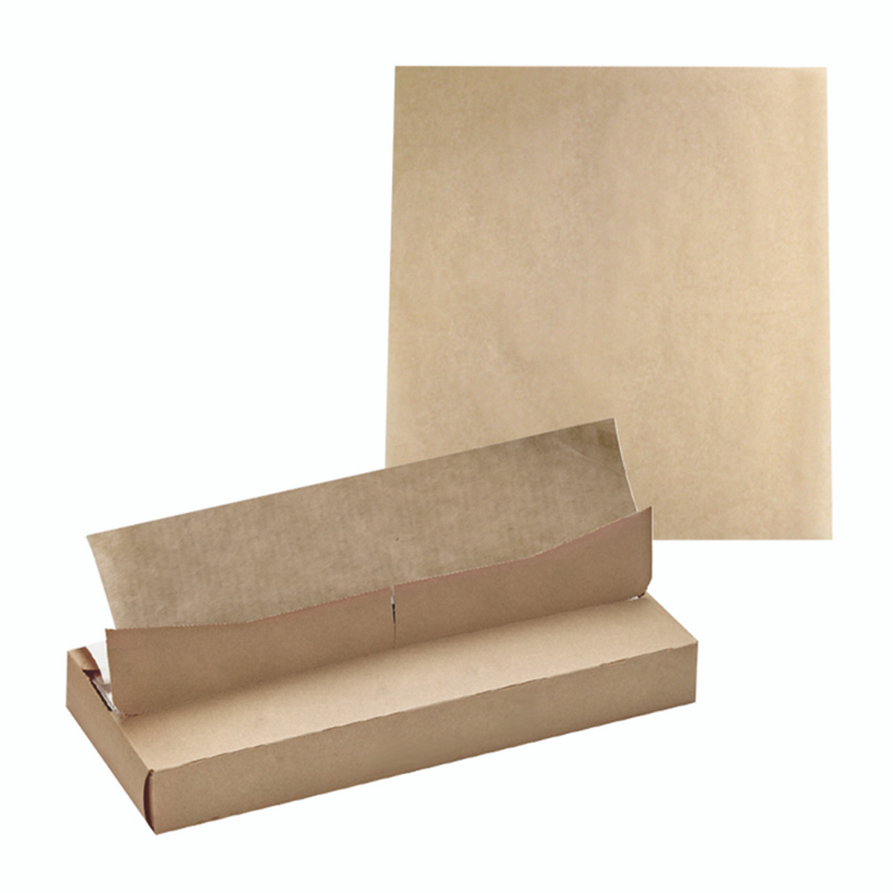 Greaseproof Brown Sheets In Dispenser Box - L:13.75 x W:10.6in