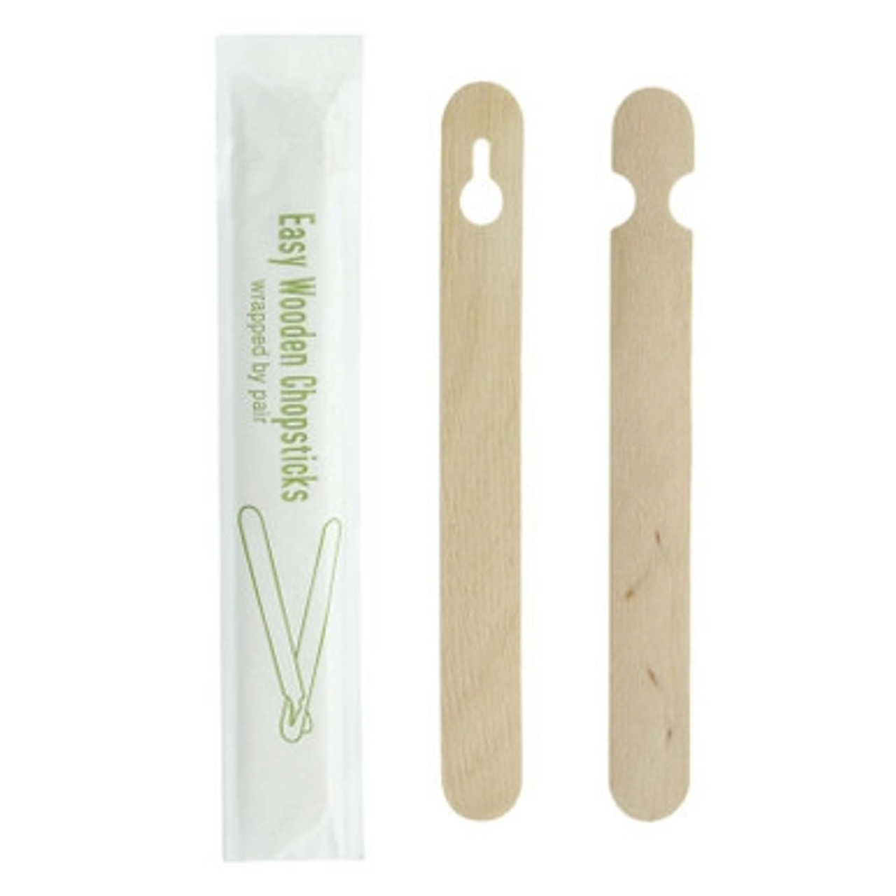 Easy Wooden Chopsticks Wrapped by Pair - L:5.9in - 1000 pcs