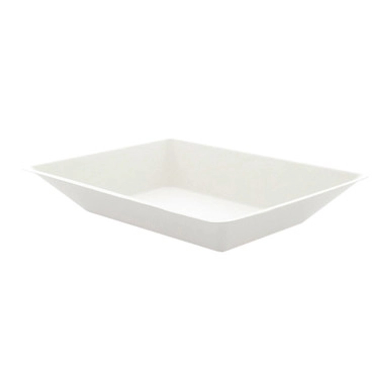 Eco-Design White Sugarcane Plate - 15oz L:6.6in W:5.1in H:1.1in - 500 pcs