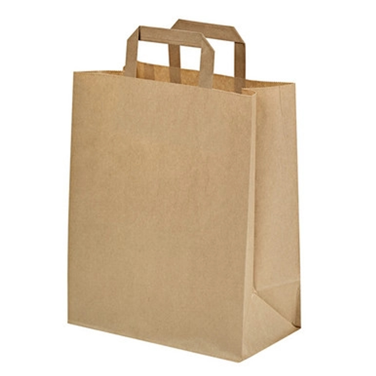 Kraft Paper Bag with Handle - H:13in Gusset:10.5 x 5.5in - 250 pcs Kraft Paper Bag with Handle - H:13in Gusset:10.5 x 5.5in - 250 pcs