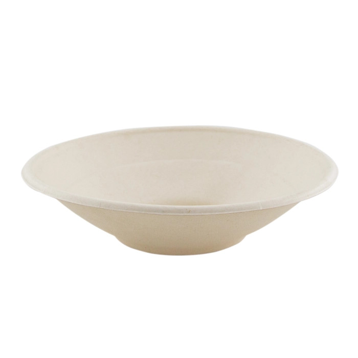 Round Brown Sugarcane Bowl (No added PFAs) - 24oz D:7.7in H:2.5in - 250 pcs
