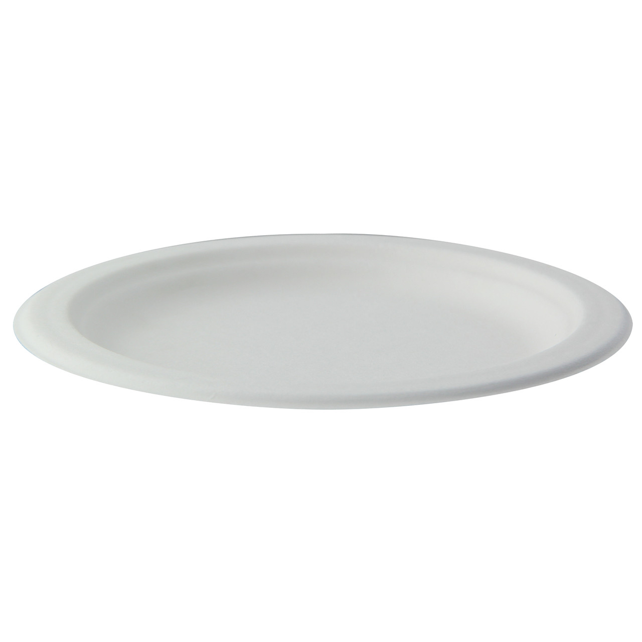 Sugarcane White Round Plate (No added PFAs) - D:6in - 1000 pcs