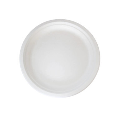 Sugarcane White Round Plate (No added PFAs) - D:7in - 1000 pcs