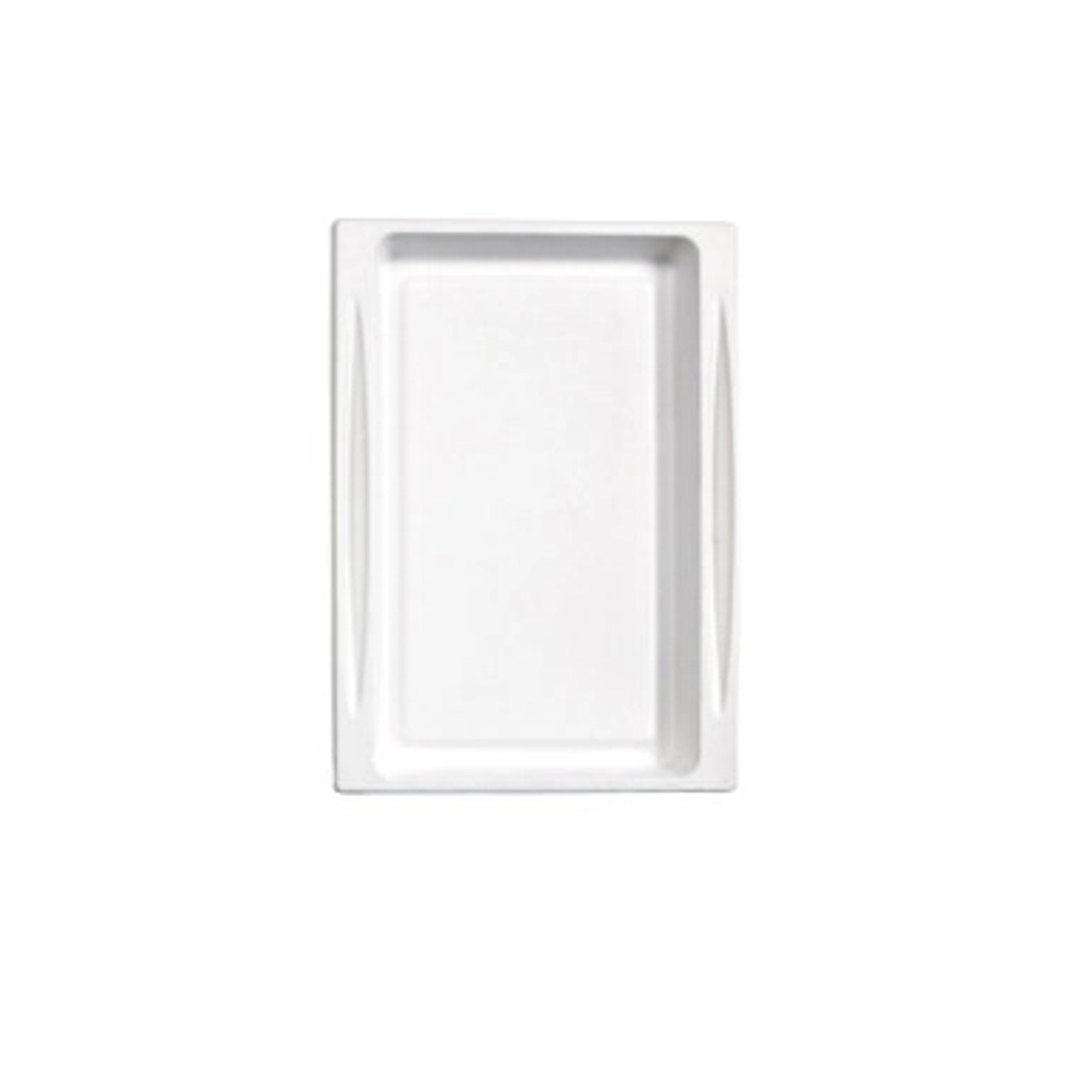 White Sugarcane Tray - Atlas 1/2 (No Added PFAs) - L:10.7in W:7.5in H:0.75in - 100 pcs White Sugarcane Tray - Atlas 1/2 (No Added PFAs) - L:10.7in W:7.5in H:0.75in - 100 pcs