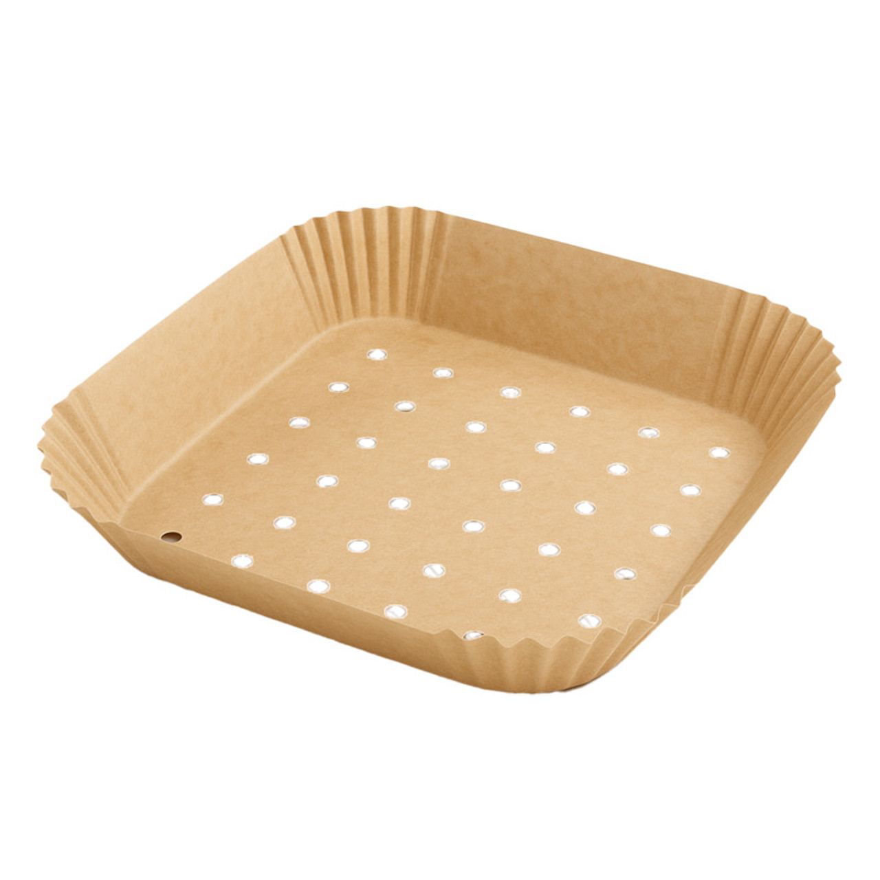Kraft fryer cups square with holes - L:7.9in W:7.9in H:1.8in - 2400 pcs Kraft fryer cups square with holes - L:7.9in W:7.9in H:1.8in - 2400 pcs