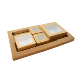 Kraft Meal Tray Bento Box with 4 Kraft Window Box Compartments - 250 VIP Set