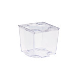Kara Clear Cubic Mini Dish -2.75oz L:2.05 x W:2.05 x H:1.9in