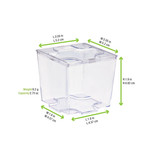 KARA Clear Cubic Mini Dish - 2.75oz L:1.96in W:1.96in H:1.77in - 576 pcs