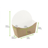 Kraft Bagel Box - 2oz L:4.7in W:4.7in H:1.75in - 1000 pcs