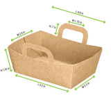 Mini Kraft Basket - 2oz L:3.75in W:2.75in H:1.4in - 500 pcs