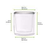 Double Wall Short Mini Reusable Glass - 2oz D:2.2in H:2.3in - 48 pcs