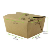 Kraft Meal Box - 25oz Base: L:4.5in W:3.5in H:2.5in Top: L:5.1in W:4.1in H:2.5in - 450 pcs