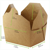 Kraft Meal Box - 50oz Base:L:7.75in W:5.5in H:2in Top:L:8.5in W:6.3in H:2in - 200 pcs