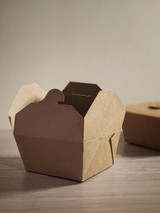 Kraft Meal Box - 50oz Base:L:7.75in W:5.5in H:2in Top:L:8.5in W:6.3in H:2in - 200 pcs