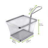 Mini Reusable Stainless Steel Fryer Basket - 24oz L:5in W:4in H:3.3in - 6 pcs