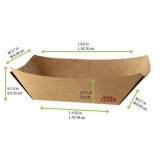 Multi Use Kraft Paper Boat - 1.25lbs 13oz L:6.7in W:4.7in H:1.6in - 1000 pcs