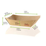 Multi Use Large Kraft Paper Boat - 4.5lbs 40oz L:9.5in W:7in H:2.1in - 500 pcs