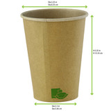 Zen Kraft Recyclable Paper Cup - 16oz D:3.5in H:5.2in - 1000 pcs