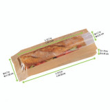 Brown Sandwich Bag with Window - L:13.8in W:3.9in H:1.6in - 1000 pcs
