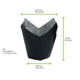 Tulip Black Greaseproof Baking Cup - 8oz H:3.6in D:2in - 1200 pcs
