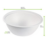 White Sugarcane Salad Bowl - 80oz D:9.4 H:3.3in - 100 pcs