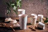 Brown sugarcane coffee lid for 8oz (No added PFAs) - D:3.15in - 1000 pcs