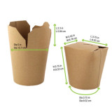 Kraft Take Out Container - 26oz D:3.9in H:3.6in - 500 pcs