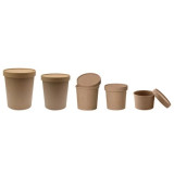 Brown Kraft Soup Cup with Kraft Lid Included - 19oz D:3.8in H:4.5in - 250 pcs