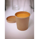 Brown Kraft Soup Cup with Kraft Lid Included - 19oz D:3.8in H:4.5in - 250 pcs