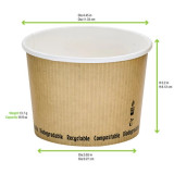 Compostable Soup Cup - 16oz D:4.5in H:3.1in - 500 pcs