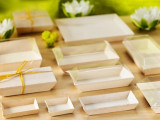 Mini Rectangular Samurai Wooden Tray - 2oz L:3.3in W:2.4in H:0.6in - 200 pcs