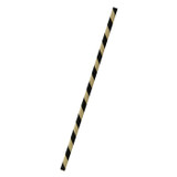 Black & Kraft Striped Paper Straws  Wrapped - D:0.2in L:8.3in - 3000 pcs