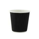 Rippled Black Cup - 4oz D:2.4in H:2.4in - 1000 pcs