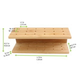 Bamboo Reusable Cake Pop Stand 18 Holes - L:7.9in H:2.75in - 5 pcs