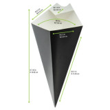 Black Paper Cones with Built in Dipping Sauce Compartment - 5oz L:7.5in W:4.5in - 500 pcs