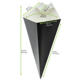 Black Paper Cones with Built in Dipping Sauce Compartment - 8oz L:8.75in W:5.25in - 500 pcs